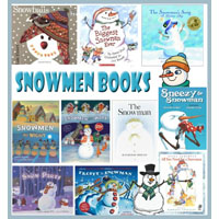 Snowmen books, rhymes, and songs for preschool and kindergarten
