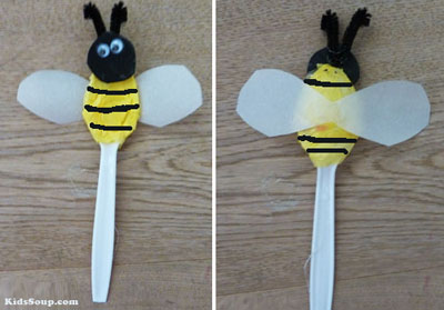 Bee puppet preschool craft, rhyme, and activity