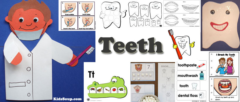 Preschool and kindergarten teeth and dental health activities and crafts