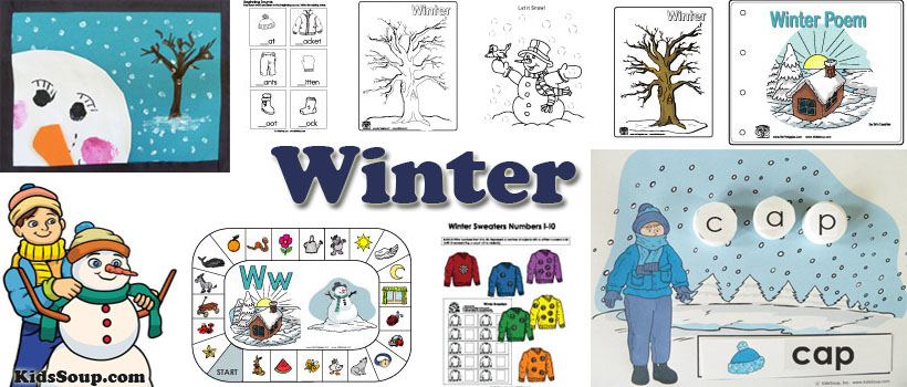 Preschool winter and snowman crafts and activities