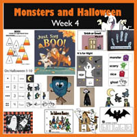 Preschool Kindergarten Monsters and Halloween Activities