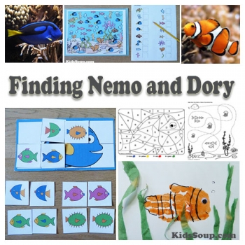Finding Dory and Nemo preschool  activities and crafts