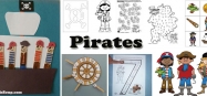 Pirates activities, crafts, games, printables for preschool and kinder