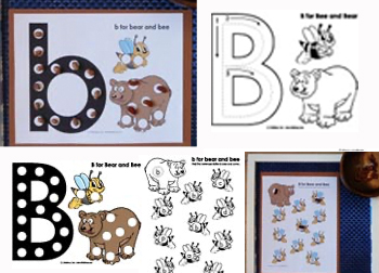 Animals in Winter - Letter B recognition Preschool worksheets and activities