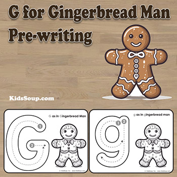 G is for Gingerbread Man - Prewriting Activity