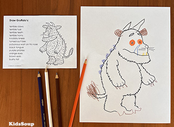 The Gruffalo Follow Directions Drawing activity and printables