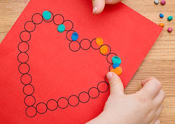 Heart play dough fine motor skills preschool activity