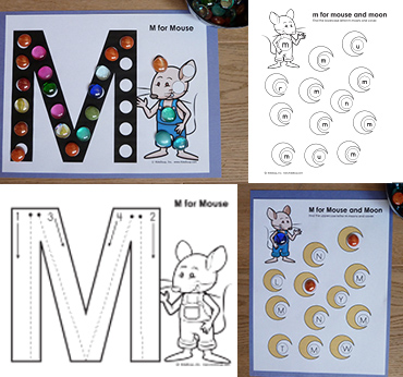 M for Mouse Letter Exploration Mats and Activities