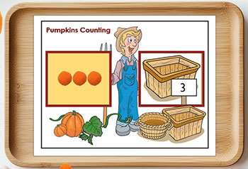 Pumpkin Counting – Number Sense preschool activity