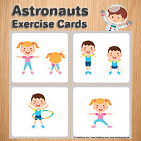 Astronaut Exercise Cards and Activity Preschool and Kindergarten