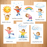 Weather Movement Cards and preschool activities