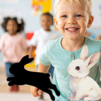 Hop like a bunny preschool movement rhyme