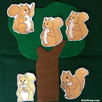 5 Little Squirrels Felt Story