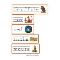 Gruffalo Story Words Writing Cards