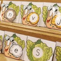 Hungry Snails Letter Matching preschool activity