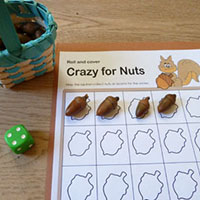 Crazy for Nuts preschool counting activity and game