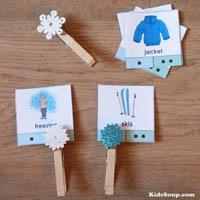 Winter Words Syllable Counting Preschool and Kindergarten activity