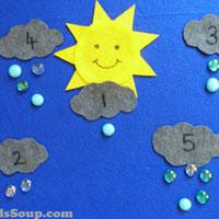 Rain Clouds Numbers 1-10 preschool activity