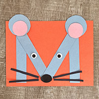 M for Mouse preschool craft and activity