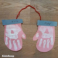 Handprint Mittens preschool craft