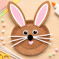 Paper plate bunny preschool craft