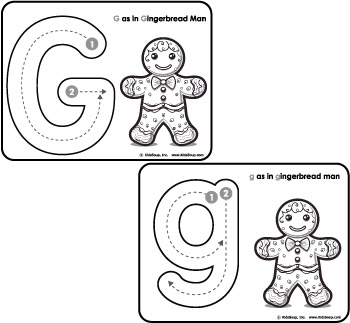 G for Gingergread Man - Pre-writing activity and printables for preschool