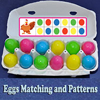 Egg patterns matching preschool activity