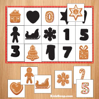 Gingerbread Shadow Match Game Preschool and Kindergarten