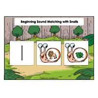 Matching Beginning Sounds with Snails preschool activity