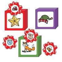 Boxes and Bows preschool rhyming activity