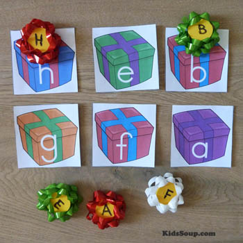 Letters of the Alphabet Gift Boxes Activity