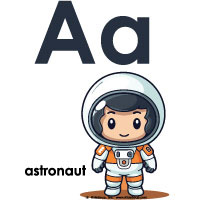 A for Astronaut Poster for preschool and kindergarten