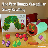 The Very Hungry Caterpillar Story Retelling activities and printables for preschool