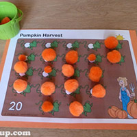 Pumpkin Harvest - Counting preschool activity and printables