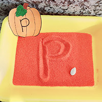 Letter P as in pumpkin writing preschool activity