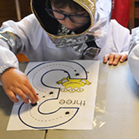 Alien and space numbers pre-writing Preschool activity