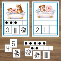 Bath Time Number Sense preschool activity