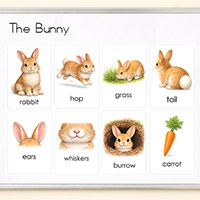 Bunny / Rabbit Vocabulary Cards