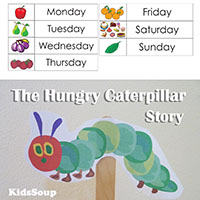 The Hungry Caterpillar Story and Rhyme for preschool and kindergarten