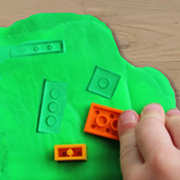 LEGO Brick House Printing preschool activity