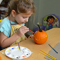 Paint a pumpkin preschool art activity