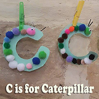 C is for caterpillar craft for preschool and kindergarten