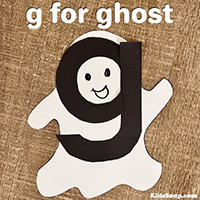 G for Ghost Letter Craft for preschool and kindergarten