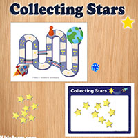 Space Race - Collecting Stars Preschool and Kindergarten Counting Game