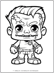 Halloween coloring page frankenstein monsterfor preschool and kindergarten