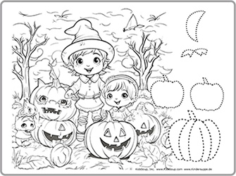 Halloween coloring page haunted house for preschool and kindergarten
