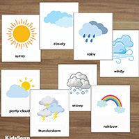 weather cards preschool printables