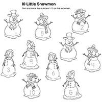 Snowman 1-10 Number Tracing Activity and printables Snowman 1-10 Number Tracing Activity and printables