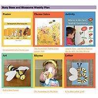Busy Bees and Blossoms Weekly Plan for preschool