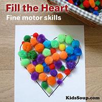 Fill the heart - Valentine's Day and heart math activity for preschool